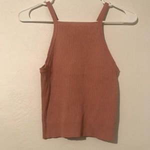 Nude crop top tank top